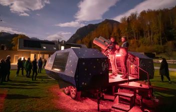 Die mobile Sternwarte „Gisela“ in Hieflau im Einsatz