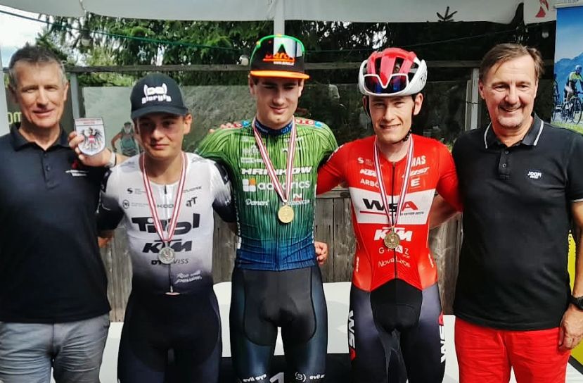 2. Jonas Holzknecht, 1.Dominik Hödlmoser und 3.Christof Huber