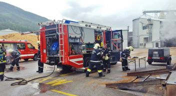 Brand einer Firmen Hackschnitzelanlage