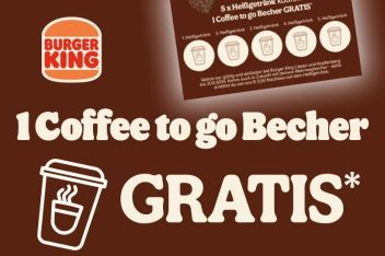 1 Coffee to go Becher gratis
