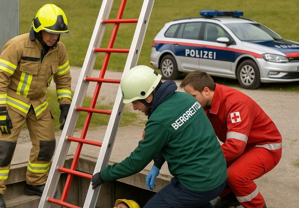 Sturz in fünf Meter tiefen Schacht