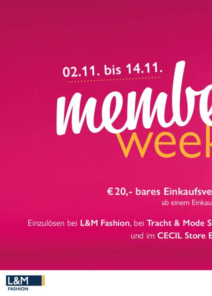 20 Euro Einkaufsvorteil bei der Member Week